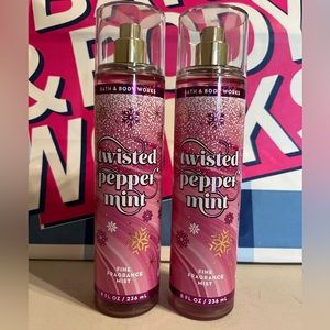 2 NEW Bath & Body Works Twisted Peppermint Spray Body Mist